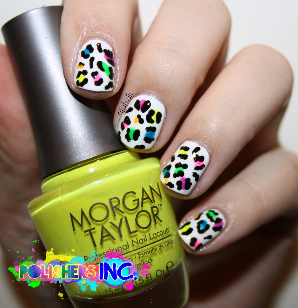 Polishers Inc Safe and sound Neon Leo nails Nail art 2015