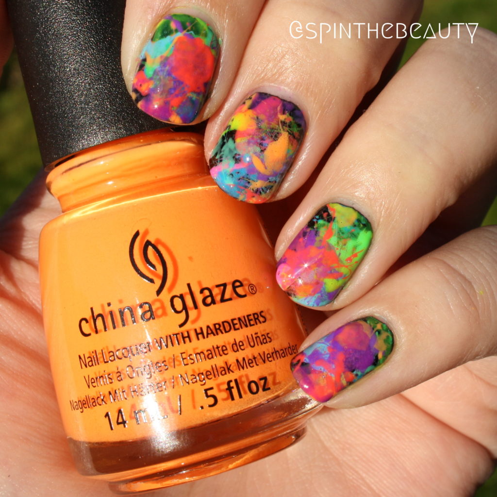 #WeekendOffNailArtChallenge – Splatter China Glaze Electric Nights Collection