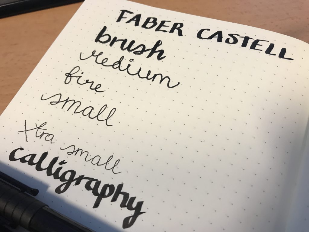 Bullet Journal kuglepenne faber castell pitt artist