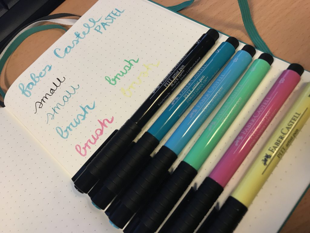 Bullet Journal kuglepenne faber castell pitt artist pastel