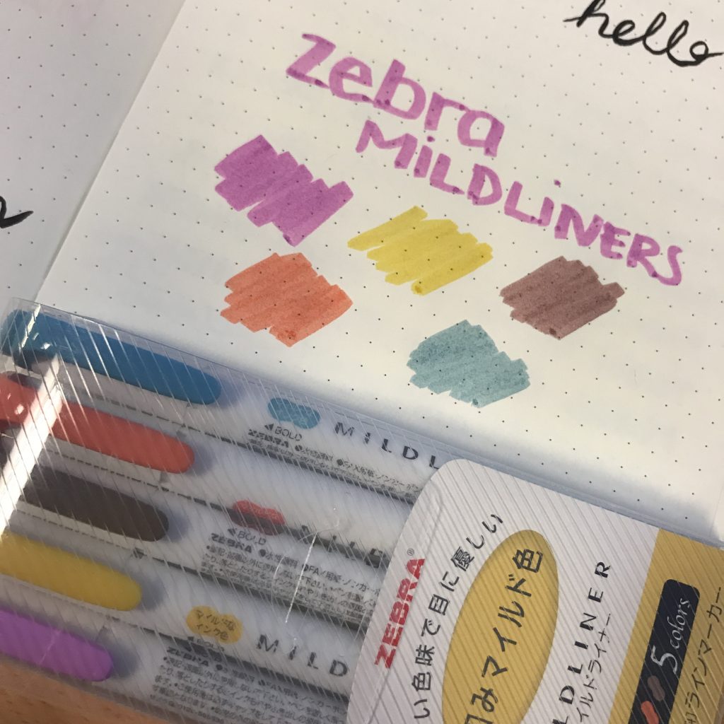 Bullet Journal kuglepenne zebra mildliners